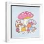 Friendly Fungi II-Victoria Barnes-Framed Art Print