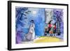 Friendly Ghost Halloween City Witches-sylvia pimental-Framed Art Print