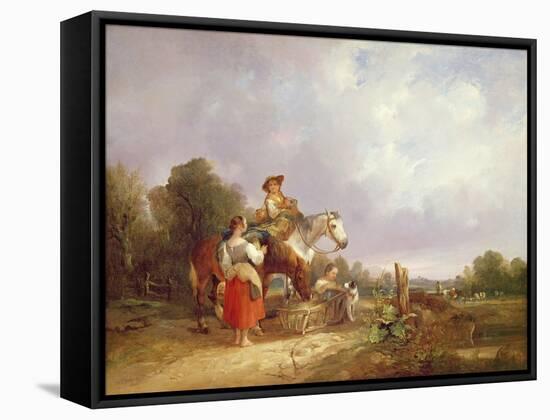 Friendly Gossips-William Snr. Shayer-Framed Stretched Canvas