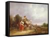 Friendly Gossips-William Snr. Shayer-Framed Stretched Canvas