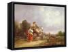 Friendly Gossips-William Snr. Shayer-Framed Stretched Canvas