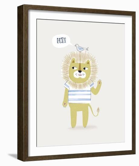 Friendly Lion-Clara Wells-Framed Giclee Print