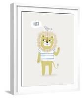 Friendly Lion-Clara Wells-Framed Giclee Print