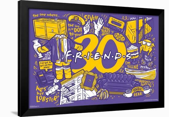 Friends 30th - Purple-Trends International-Framed Poster