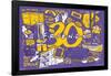 Friends 30th - Purple-Trends International-Framed Poster