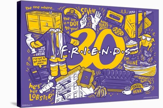 Friends 30th - Purple-Trends International-Stretched Canvas