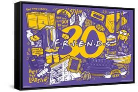 Friends 30th - Purple-Trends International-Framed Stretched Canvas