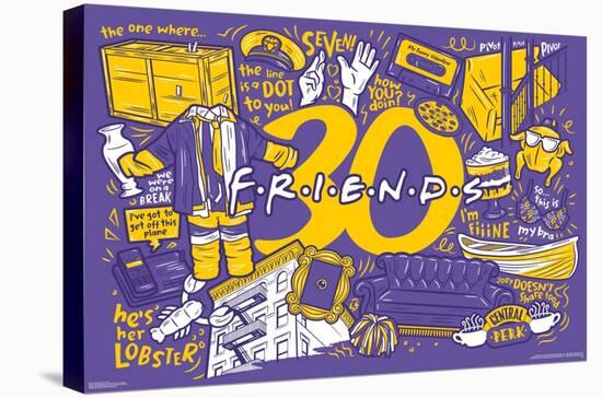 Friends 30th - Purple-Trends International-Stretched Canvas