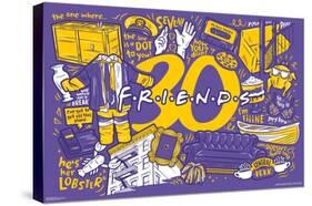 Friends 30th - Purple-Trends International-Stretched Canvas