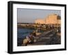 Friends and Couples Gather at Sunset Outside the Citadel of Quatbai, Alexandria, Egypt-Julian Love-Framed Photographic Print