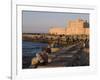 Friends and Couples Gather at Sunset Outside the Citadel of Quatbai, Alexandria, Egypt-Julian Love-Framed Photographic Print