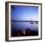 Friends Around Beach Fire, Blake Island, Puget Sound, Washington State, USA-Aaron McCoy-Framed Photographic Print