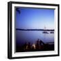 Friends Around Beach Fire, Blake Island, Puget Sound, Washington State, USA-Aaron McCoy-Framed Photographic Print