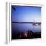 Friends Around Beach Fire, Blake Island, Puget Sound, Washington State, USA-Aaron McCoy-Framed Photographic Print