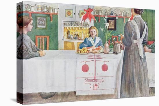 Friends from the Town: Dining Room Scene, Published in "Lasst Licht Hinin" (Let in More Light) 1909-Carl Larsson-Stretched Canvas