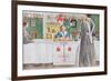 Friends from the Town: Dining Room Scene, Published in "Lasst Licht Hinin" (Let in More Light) 1909-Carl Larsson-Framed Giclee Print