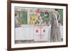 Friends from the Town: Dining Room Scene, Published in "Lasst Licht Hinin" (Let in More Light) 1909-Carl Larsson-Framed Giclee Print