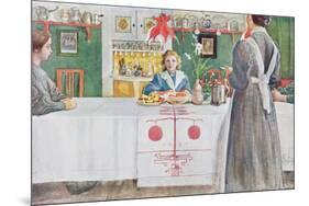 Friends from the Town: Dining Room Scene, Published in "Lasst Licht Hinin" (Let in More Light) 1909-Carl Larsson-Mounted Giclee Print