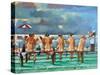 Friends On The Jetty-Ronald West-Stretched Canvas