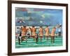 Friends On The Jetty-Ronald West-Framed Art Print