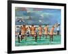 Friends On The Jetty-Ronald West-Framed Art Print