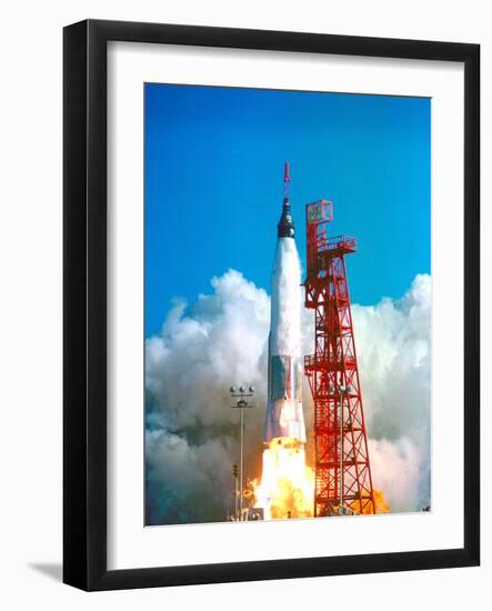 Friendship 7 Spacecraft Launches on a Mercury-Atlas Rocket on Feb. 20 1962-null-Framed Premium Photographic Print