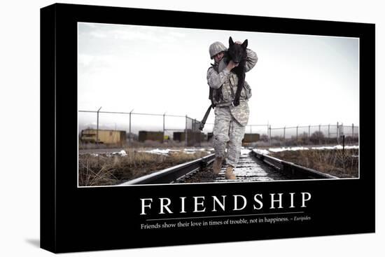 Friendship: Inspirational Quote and Motivational Poster-null-Stretched Canvas