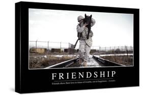 Friendship: Inspirational Quote and Motivational Poster-null-Stretched Canvas