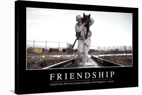 Friendship: Inspirational Quote and Motivational Poster-null-Stretched Canvas