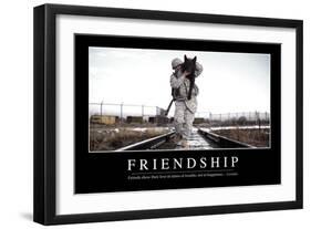 Friendship: Inspirational Quote and Motivational Poster-null-Framed Premium Photographic Print