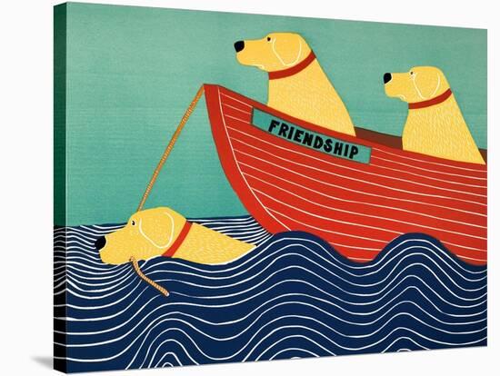 Friendship1 All Yellow Dogs-Stephen Huneck-Stretched Canvas