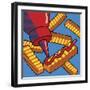 Fries With Ketchup On Blue-Ron Magnes-Framed Giclee Print