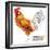 Friesian Rooster. Poultry Farming. Chicken Breeds Series. Domestic Farm Bird Watercolor Illustratio-Faenkova Elena-Framed Art Print