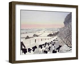 Friesians in Winter-Maggie Rowe-Framed Giclee Print