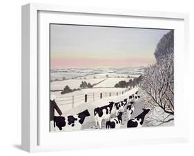 Friesians in Winter-Maggie Rowe-Framed Giclee Print