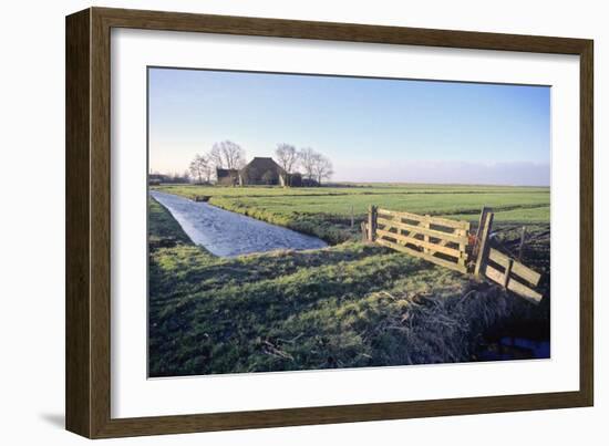 Friesland, Agricultural Landscape and Farm at Oosterzee-Marcel Malherbe-Framed Photographic Print
