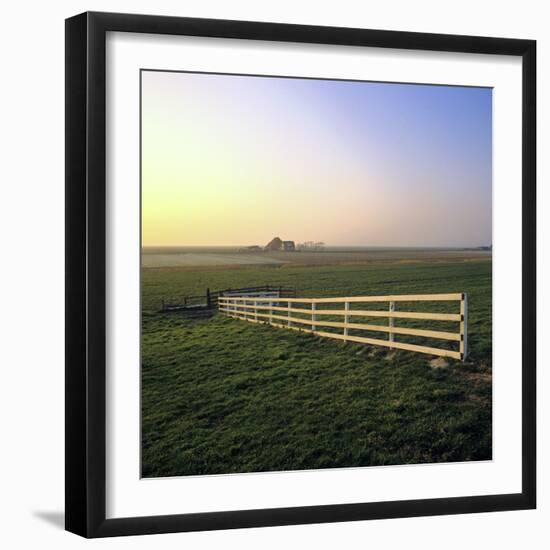 Friesland, Fence in a Field Near Workum-Marcel Malherbe-Framed Photographic Print