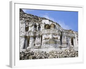 Frieze on El Castillo at the Mayan Ruins at Xunantunich, San Ignacio, Belize, Central America-Jane Sweeney-Framed Photographic Print