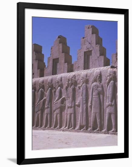 Frieze, Persepolis, Unesco World Heritage Site, Iran, Middle East-Robert Harding-Framed Photographic Print