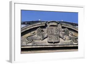 Frieze with Coat of Arms and Lions Rampant, La Caucherie Castle-null-Framed Giclee Print