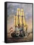 Frigate Bellona, Vice Admiral of Venetian Fleet, August 18, 1849, Italy, 19th Century-null-Framed Stretched Canvas