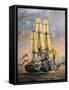 Frigate Bellona, Vice Admiral of Venetian Fleet, August 18, 1849, Italy, 19th Century-null-Framed Stretched Canvas