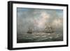 Frigate Hove-To, Awaiting a Pilot-Richard Willis-Framed Giclee Print