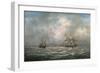 Frigate Hove-To, Awaiting a Pilot-Richard Willis-Framed Giclee Print