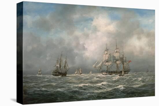 Frigate Hove-To, Awaiting a Pilot-Richard Willis-Stretched Canvas