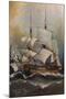 FRIGATE OF THE SPANISH SAILOR BLAS DE LEZO IN COMBAT WITH THE ENGLISH SHIP STANHOPE-ANGEL MARIA CORTELLINI-Mounted Poster