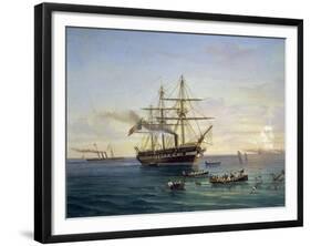 Frigate Price Umberto Rescuing Shipwrecked Re D'Italia Battleship-Tommaso De Simone-Framed Giclee Print