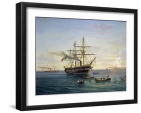 Frigate Price Umberto Rescuing Shipwrecked Re D'Italia Battleship-Tommaso De Simone-Framed Giclee Print