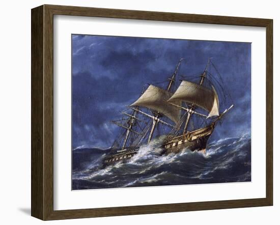 Frigate Regina of Kingdom of Sardinia-null-Framed Giclee Print