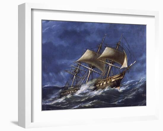 Frigate Regina of Kingdom of Sardinia-null-Framed Giclee Print